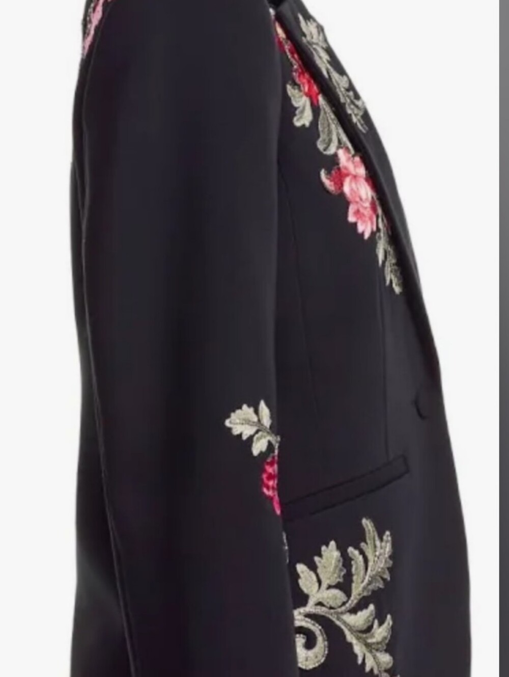 cinq a sept Black Embroidered Floral Blazer - Picture 4 of 7